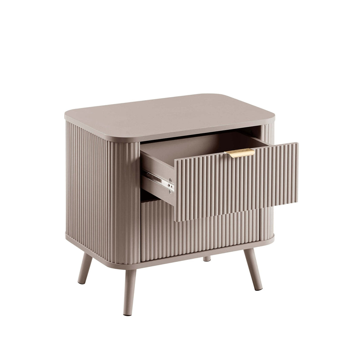 Dusklia - Hattie 2 Drawer Bedside Table - Taupe