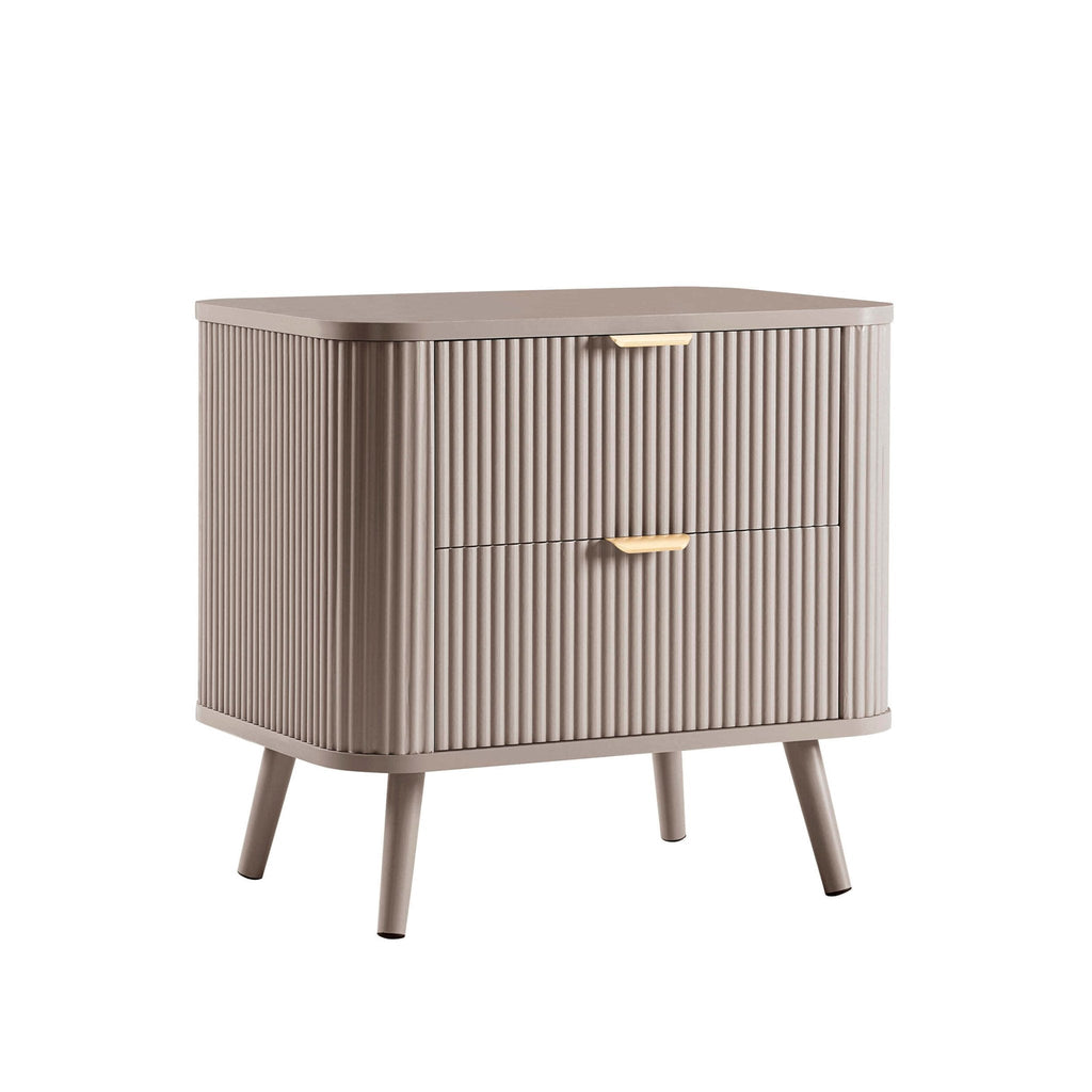Dusklia - Hattie 2 Drawer Bedside Table - Taupe