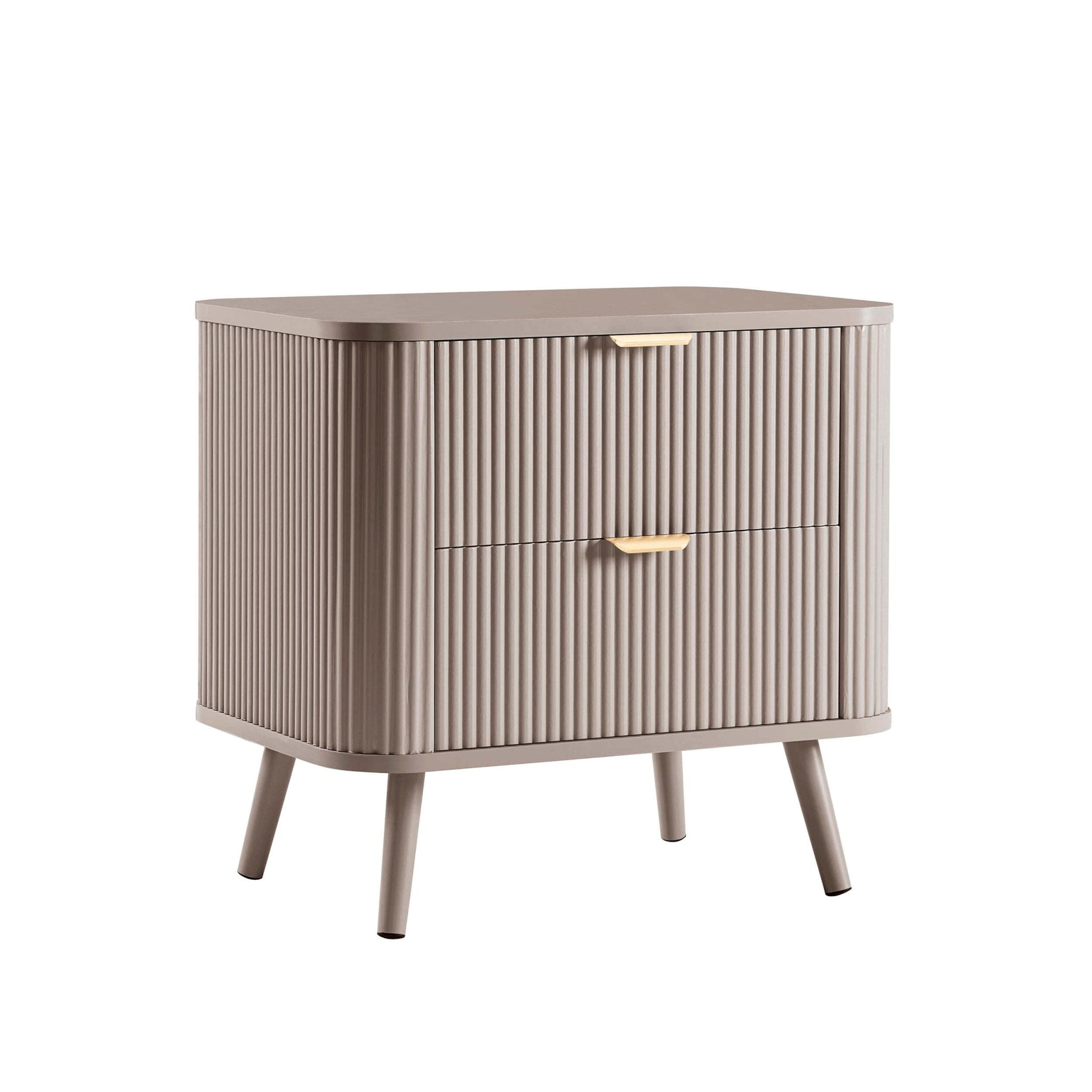 Dusklia - Hattie 2 Drawer Bedside Table - Taupe