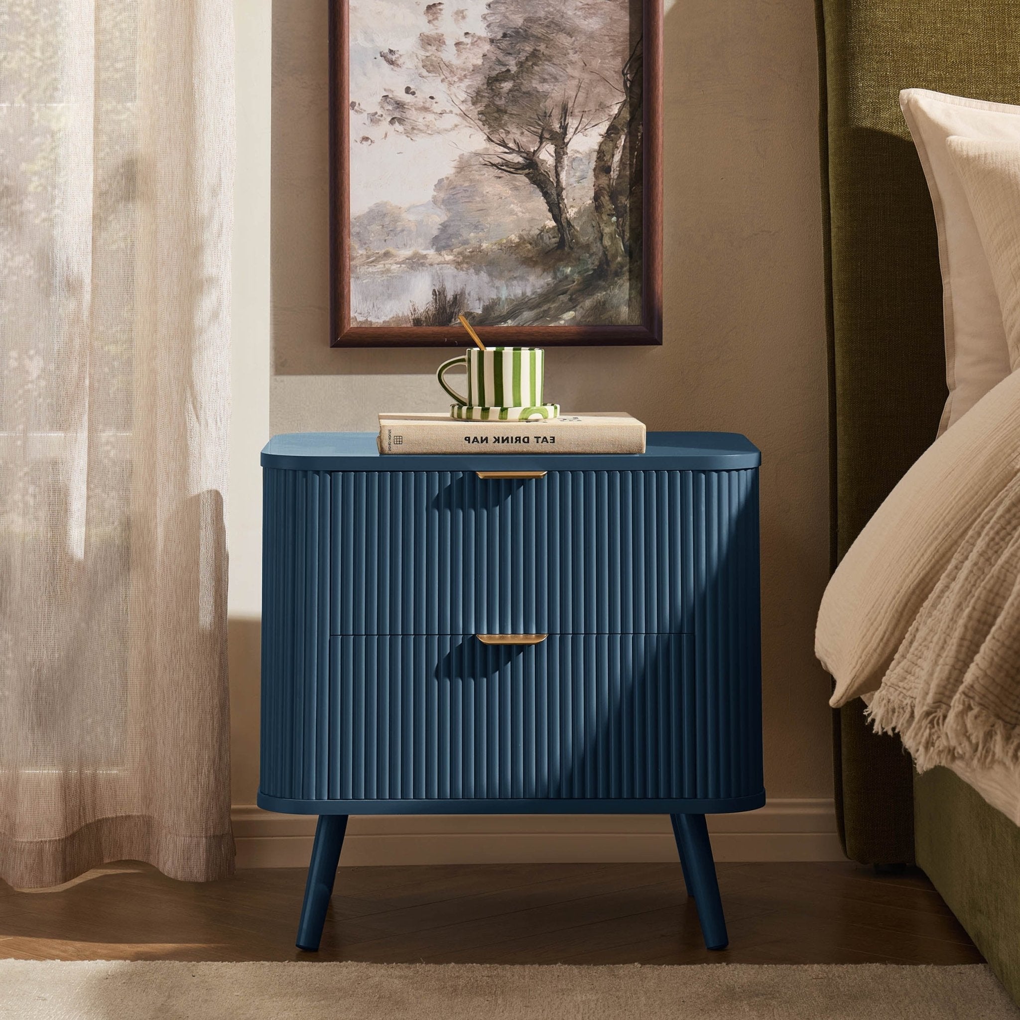 Dusklia - Hattie 2 Drawer Bedside Table - Teal