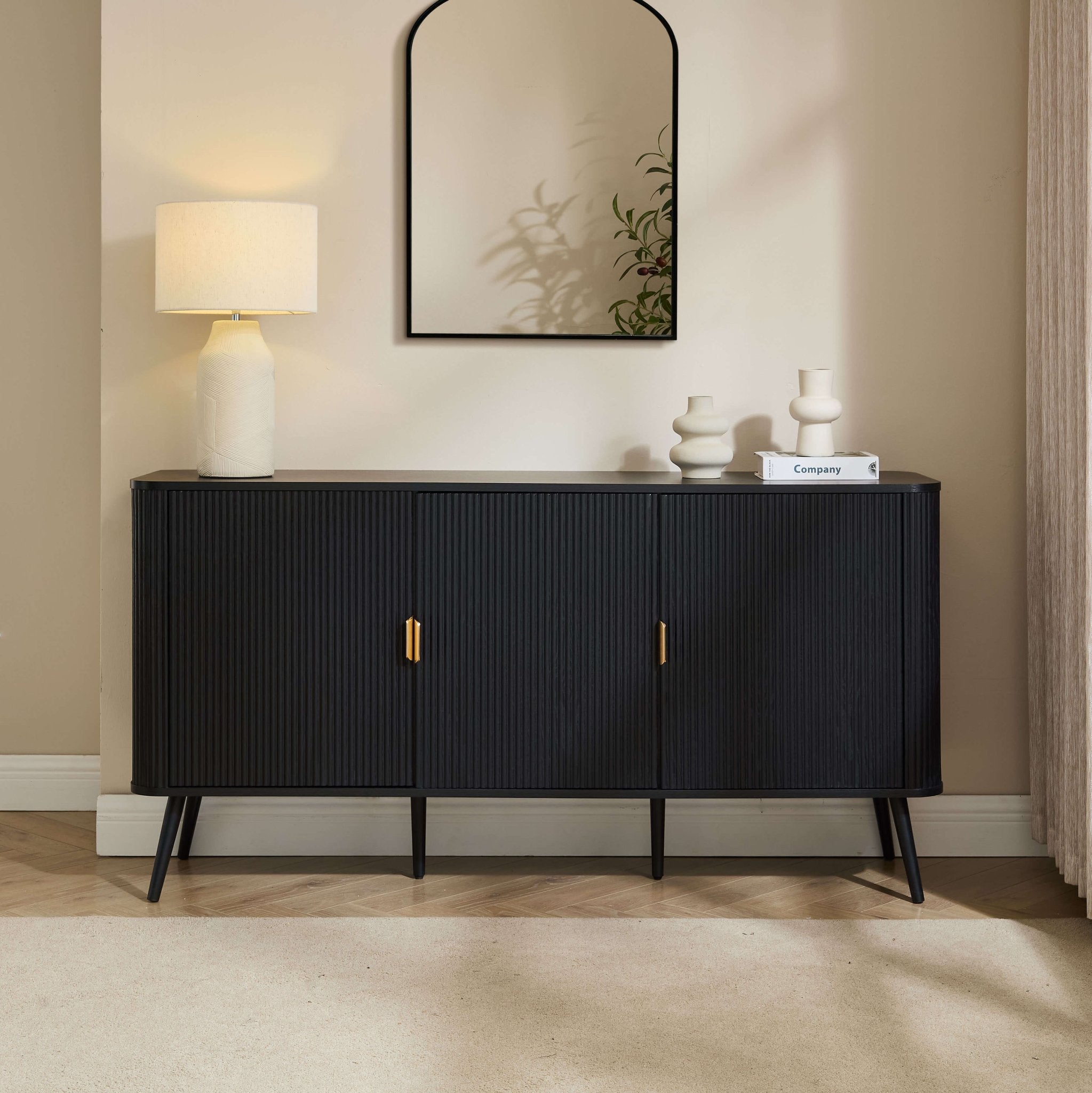 Dusklia - Hattie 3 Door Sideboard - Black