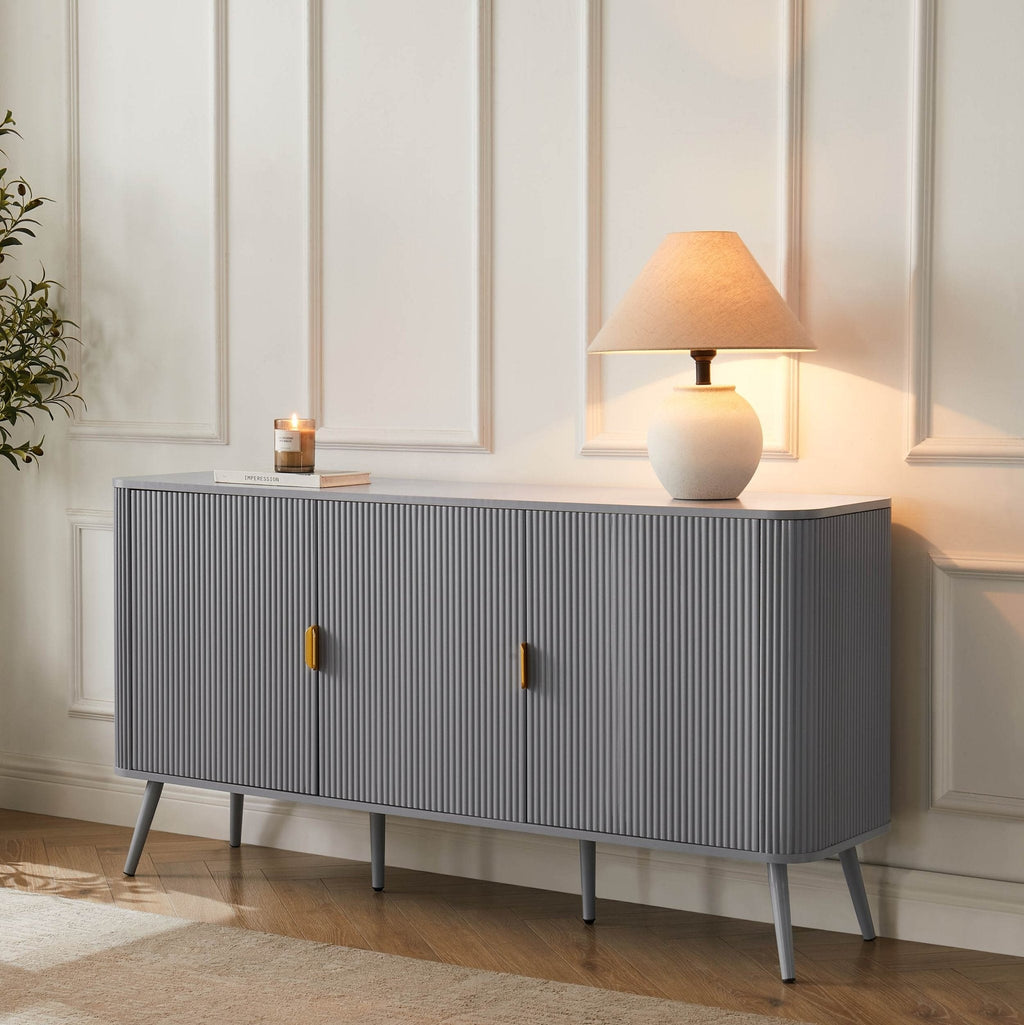 Dusklia - Hattie 3 Door Sideboard - Light Grey