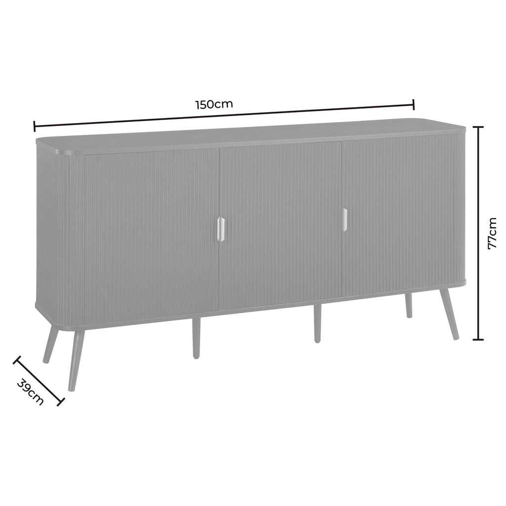 Dusklia - Hattie 3 Door Sideboard - Taupe