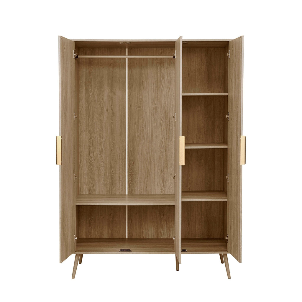Dusklia - Hattie 3 Door Wardrobe - Light Wood