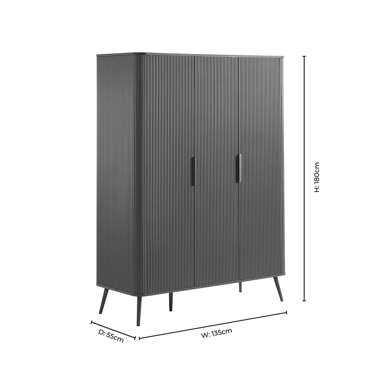 Dusklia - Hattie 3 Door Wardrobe - Warm White
