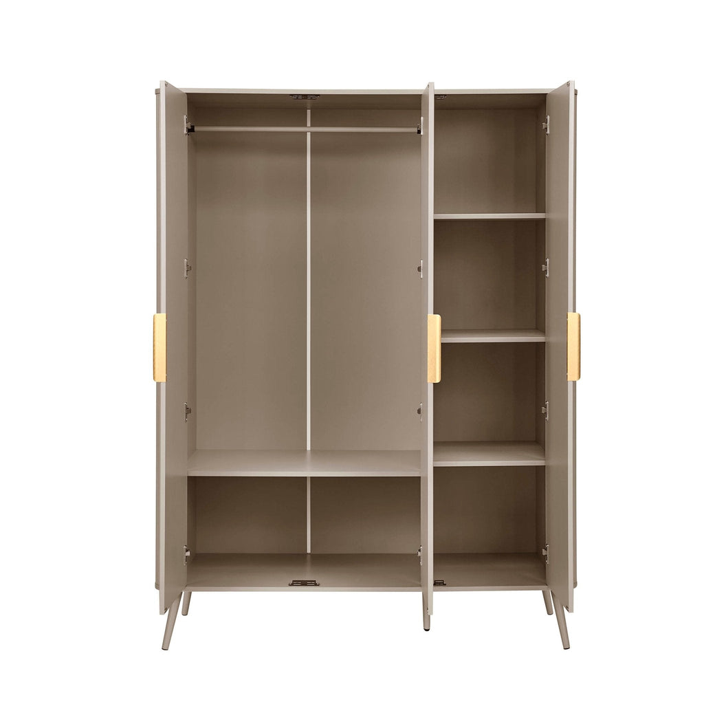 Dusklia - Hattie 3 Door Wardrobe - Taupe