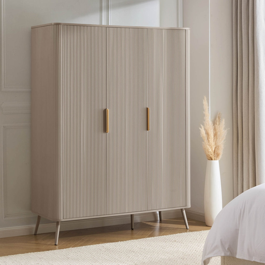 Dusklia - Hattie 3 Door Wardrobe - Taupe