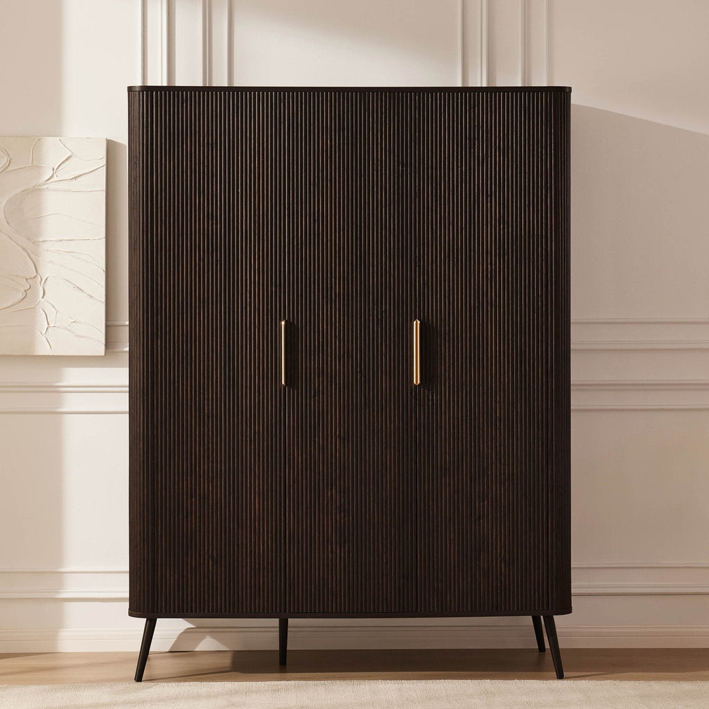 Dusklia - Hattie 3 Door Wardrobe - Walnut