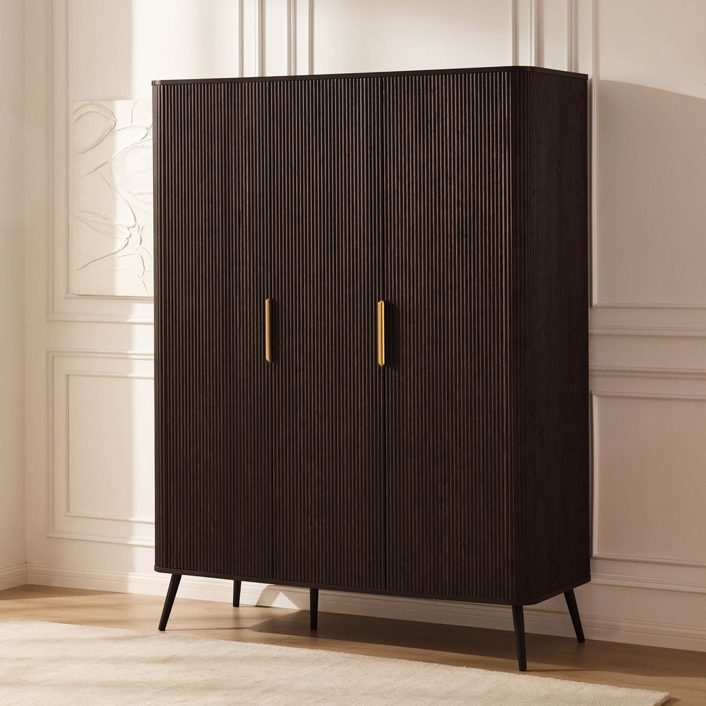 Dusklia - Hattie 3 Door Wardrobe - Walnut