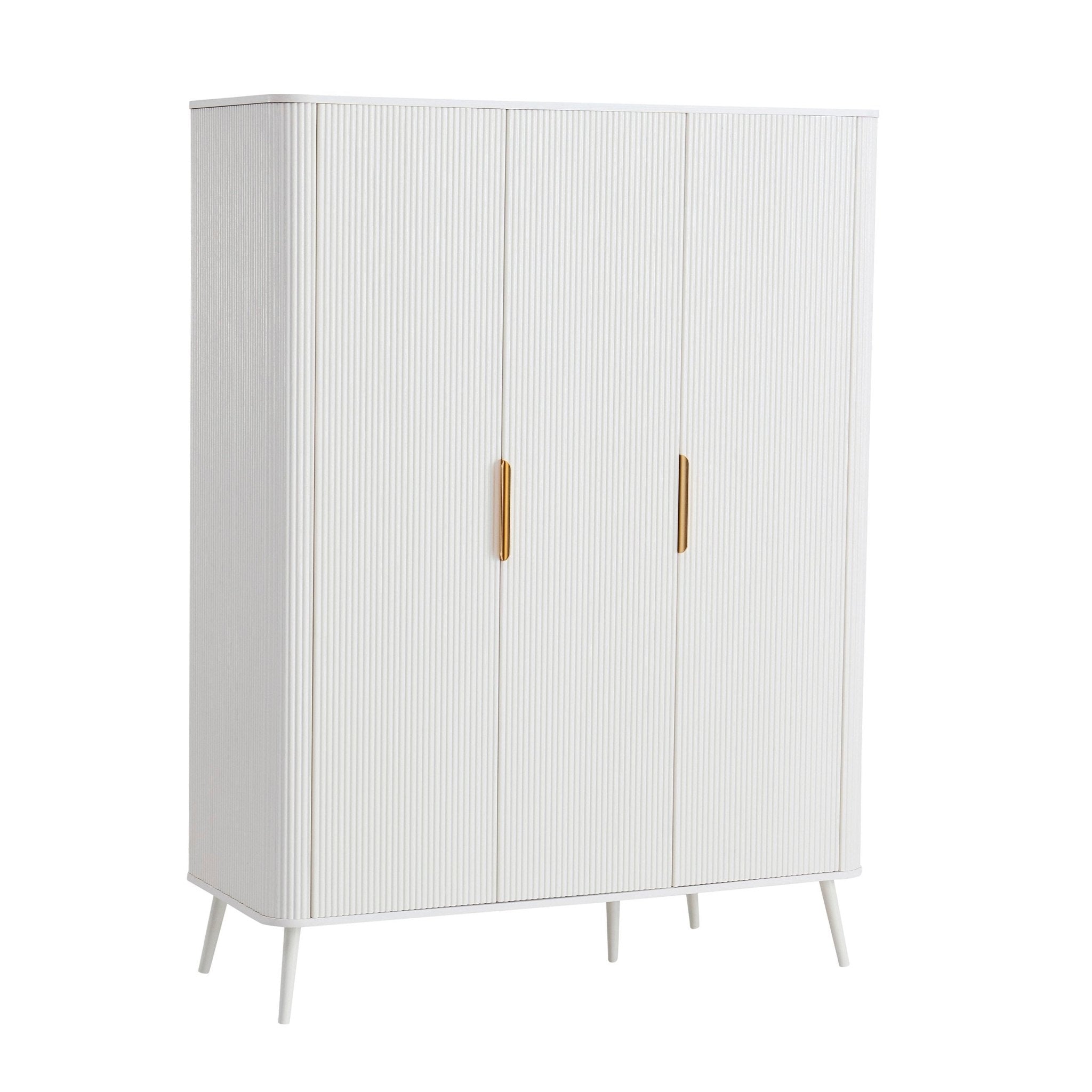 Dusklia - Hattie 3 Door Wardrobe - Warm White