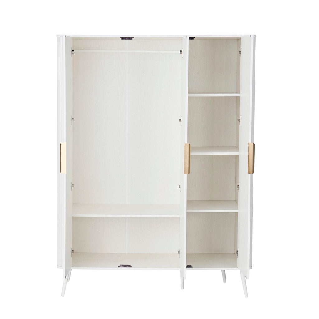 Dusklia - Hattie 3 Door Wardrobe - Warm White