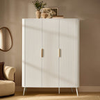 Dusklia - Hattie 3 Door Wardrobe - Warm White