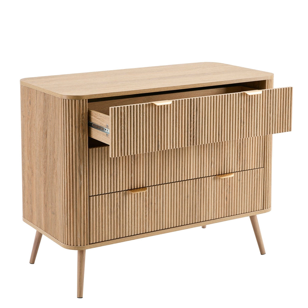 Dusklia - Hattie 3 Drawer Large Chest - Light Wood