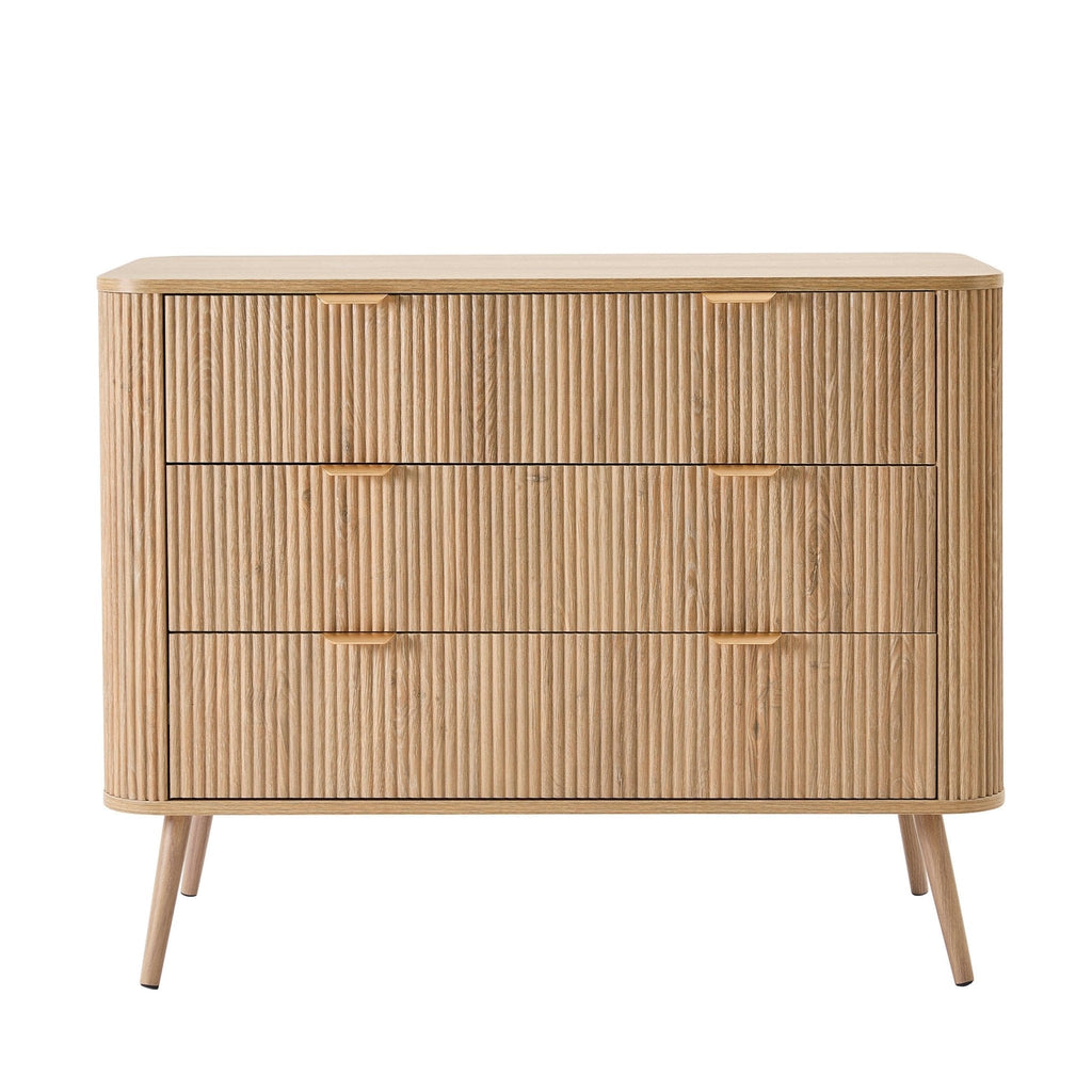 Dusklia - Hattie 3 Drawer Large Chest - Light Wood