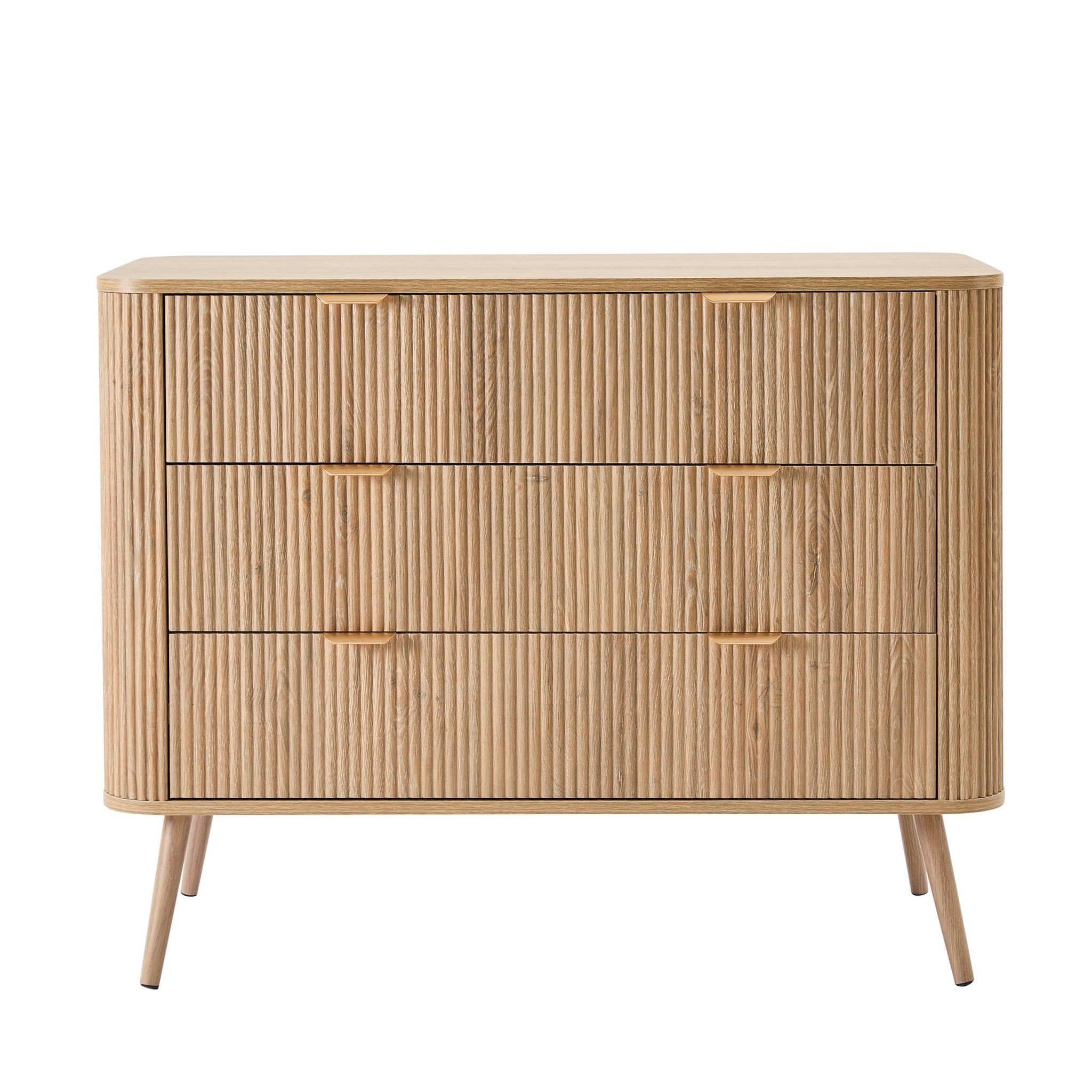 Dusklia - Hattie 3 Drawer Large Chest - Light Wood
