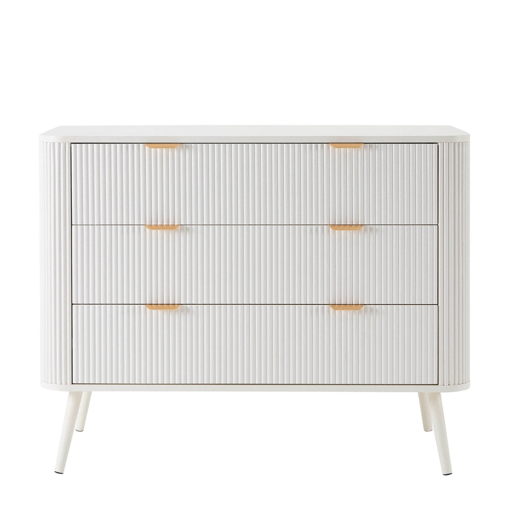 Dusklia - Hattie 3 Drawer Large Chest - Warm White