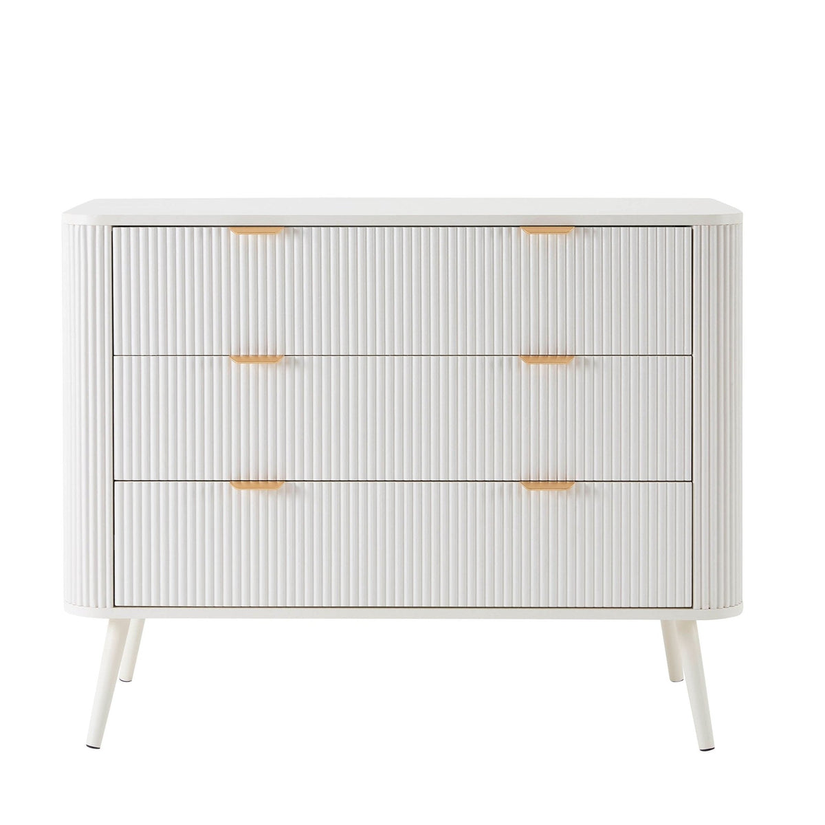 Dusklia - Hattie 3 Drawer Large Chest - Warm White