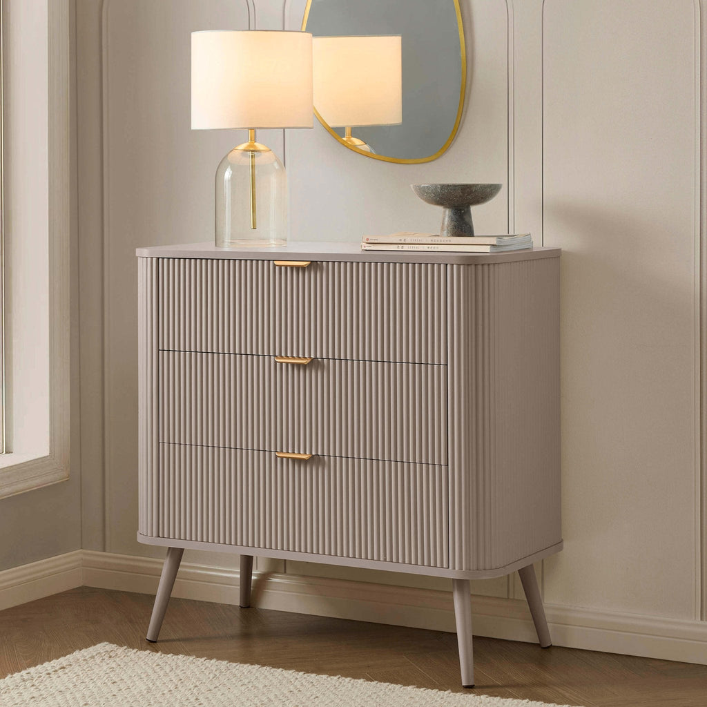 Dusklia - Hattie 3 Drawer Small Chest - Taupe