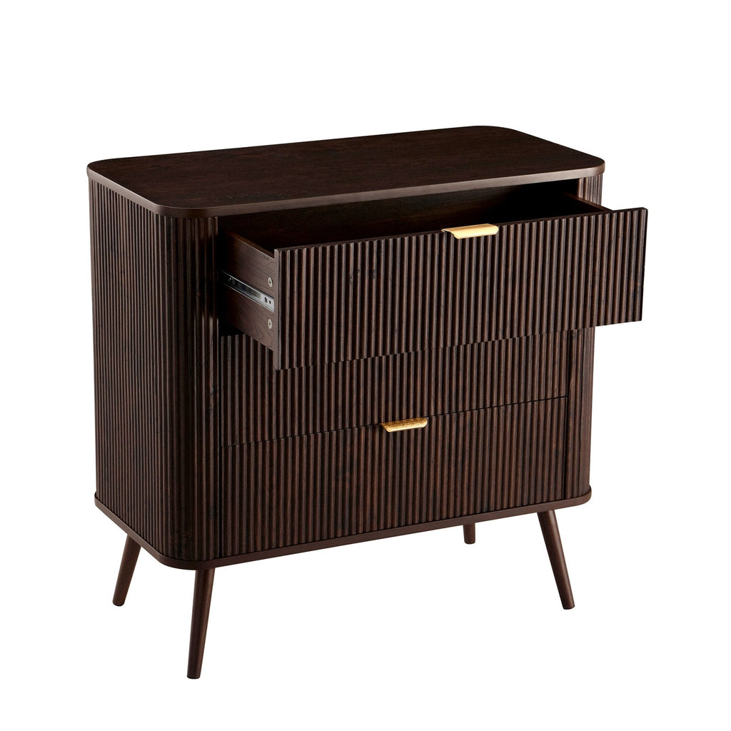 Dusklia - Hattie 3 Drawer Small Chest - Walnut