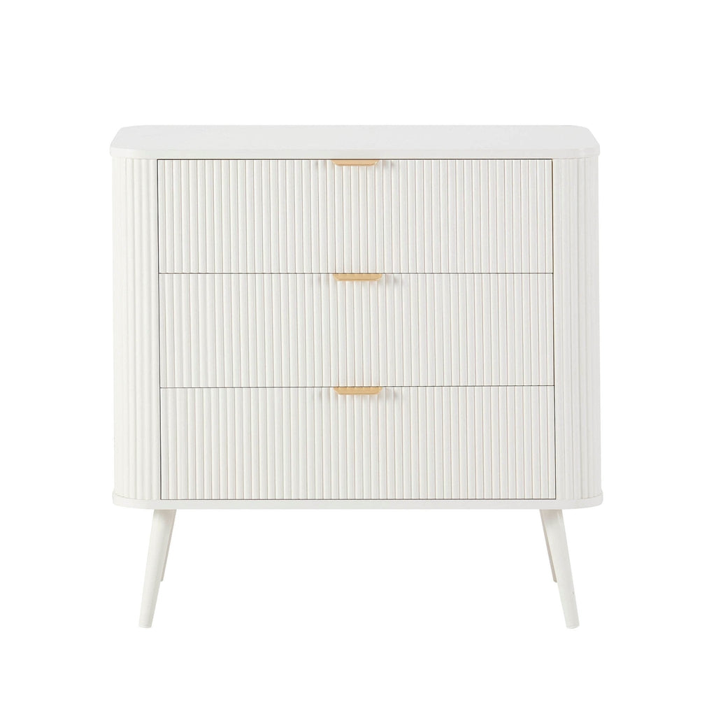 Dusklia - Hattie 3 Drawer Small Chest - Warm White