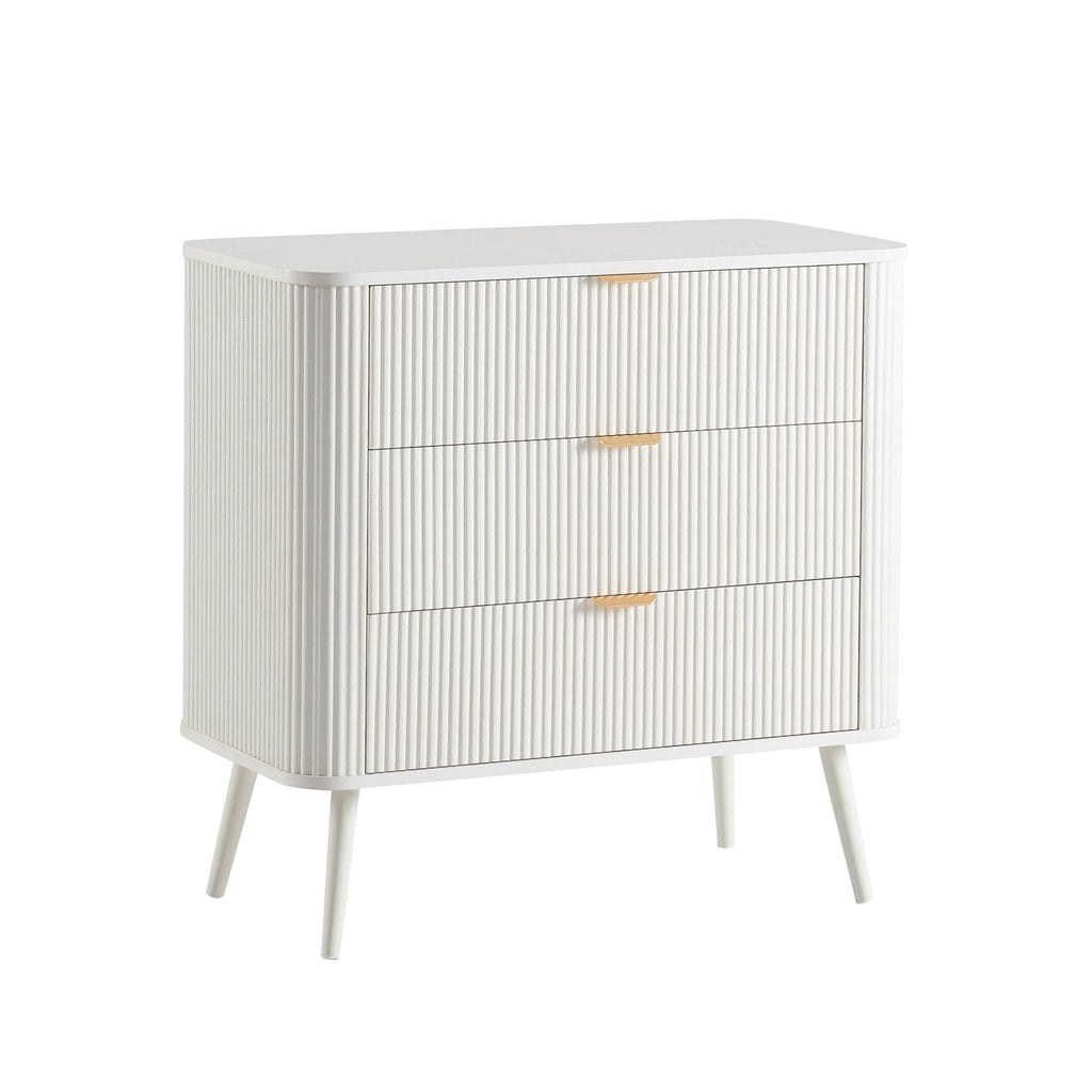 Dusklia - Hattie 3 Drawer Small Chest - Warm White