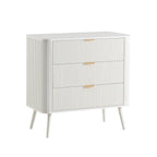 Dusklia - Hattie 3 Drawer Small Chest - Warm White