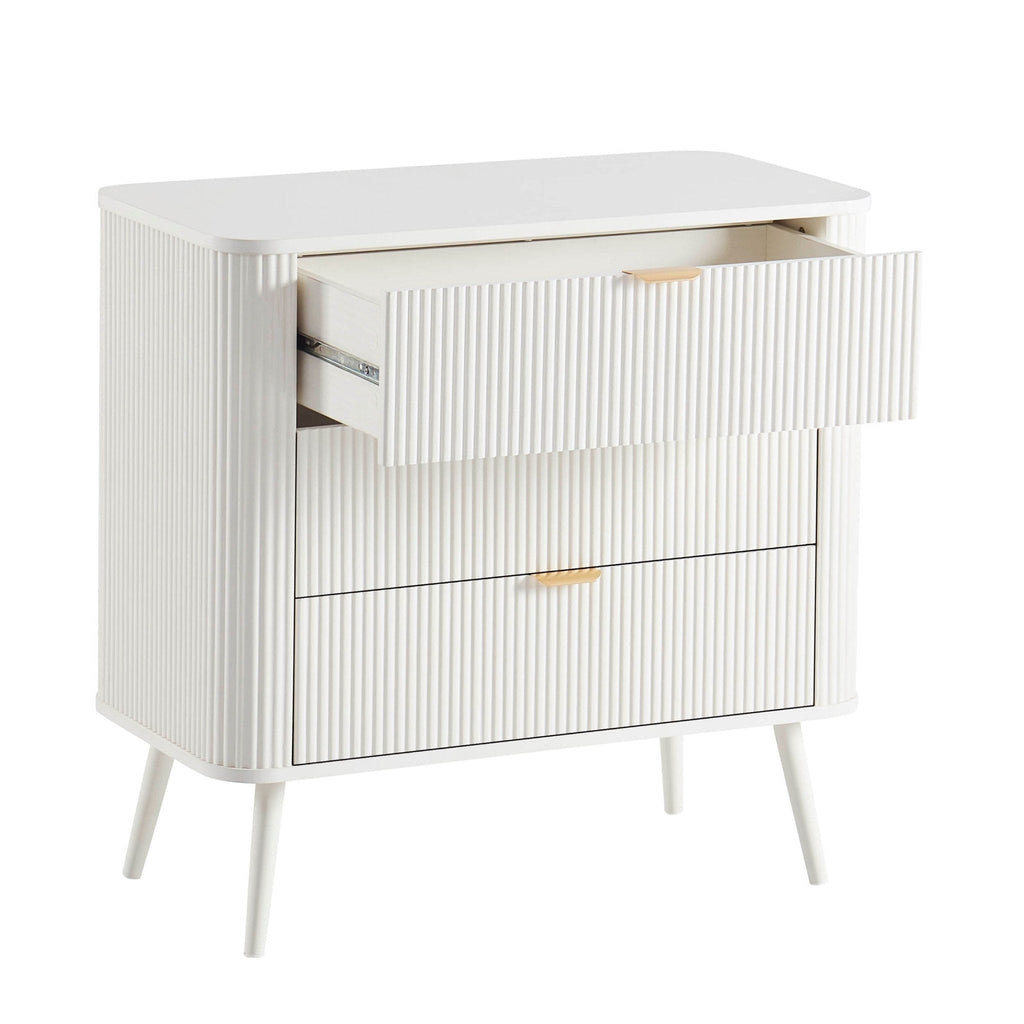 Dusklia - Hattie 3 Drawer Small Chest - Warm White