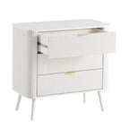 Dusklia - Hattie 3 Drawer Small Chest - Warm White