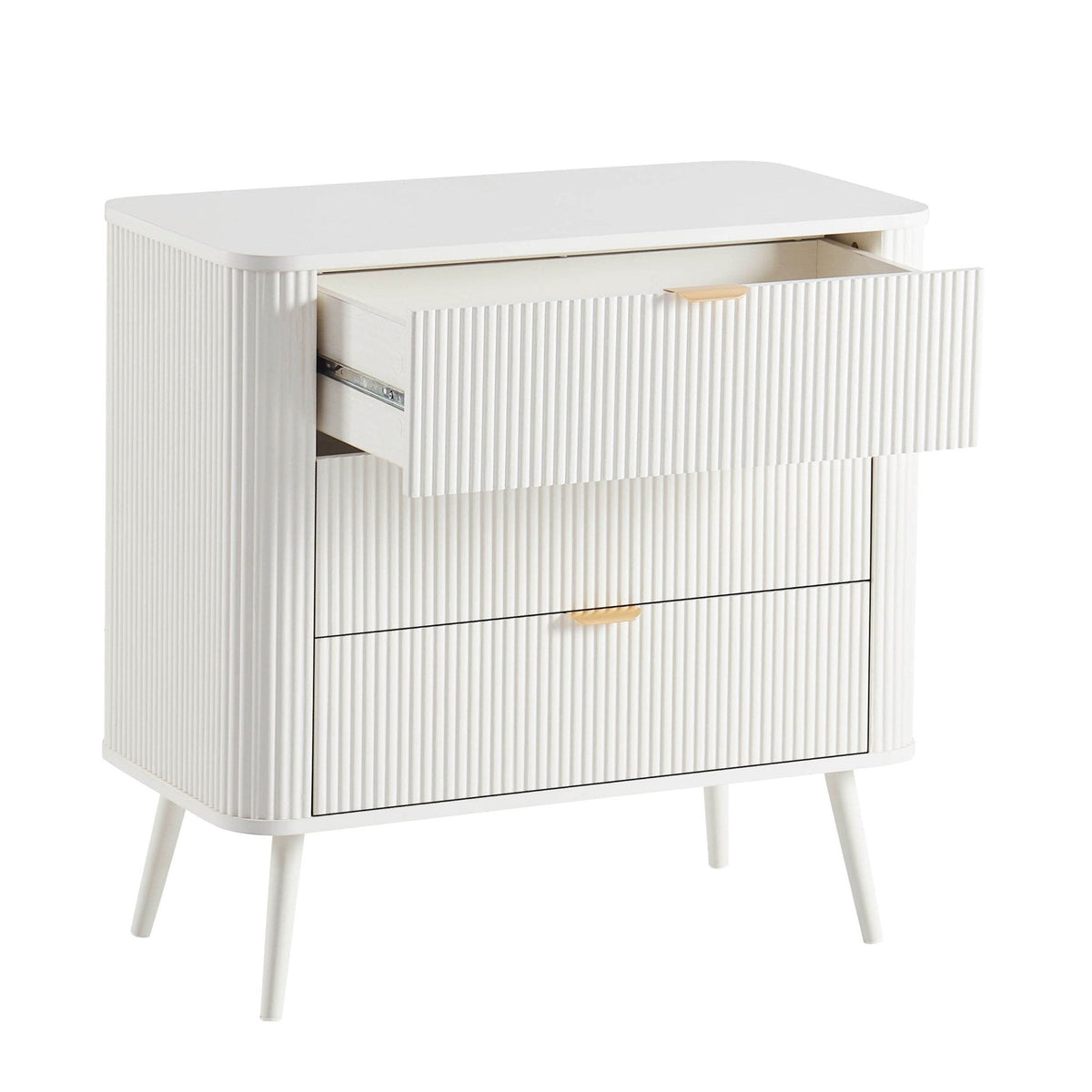 Dusklia - Hattie 3 Drawer Small Chest - Warm White
