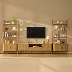 Dusklia - Hattie 3 Piece Bundle - 2 Shelving Units and TV Unit - Light Wood