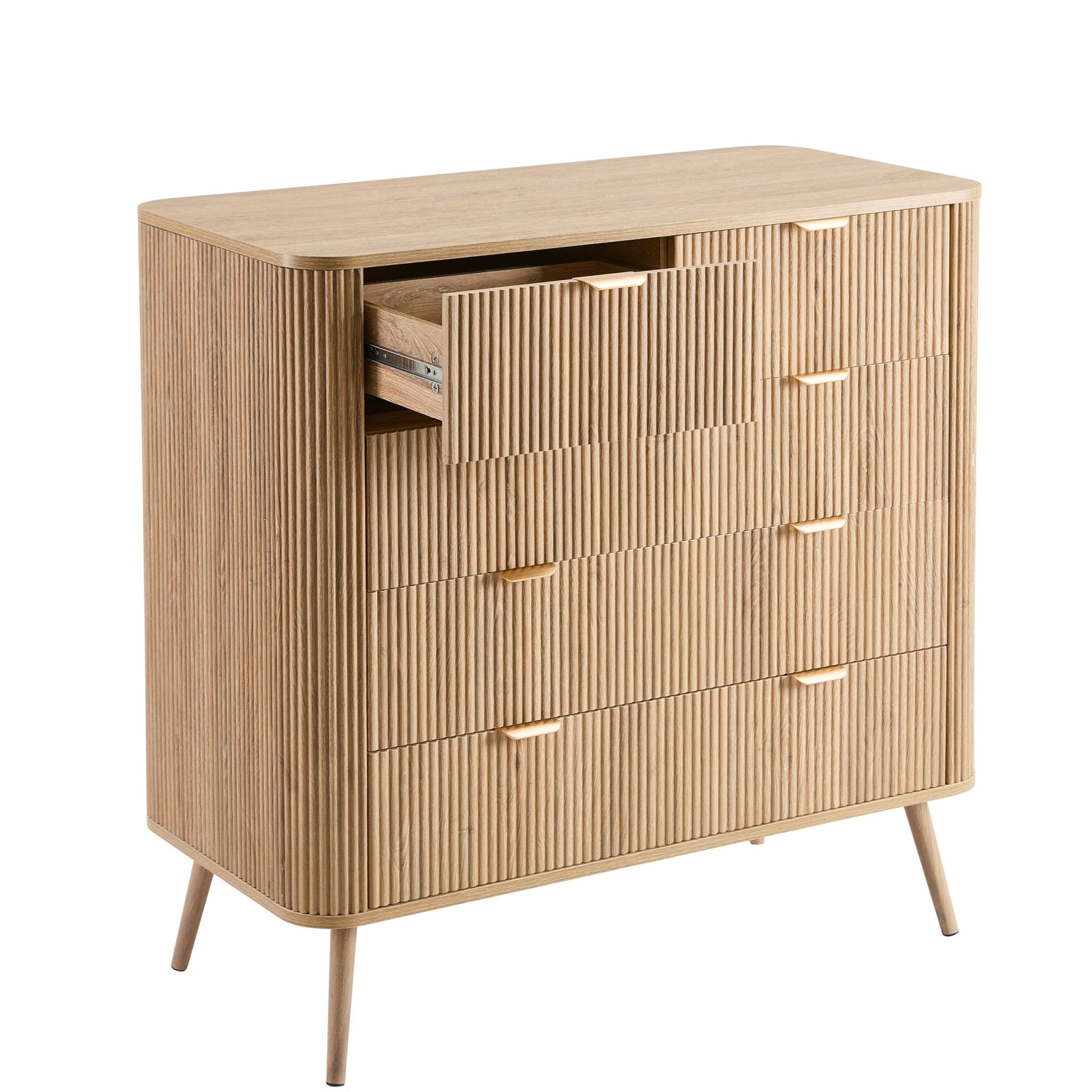 Dusklia - Hattie 5 Drawer Chest - Light Wood