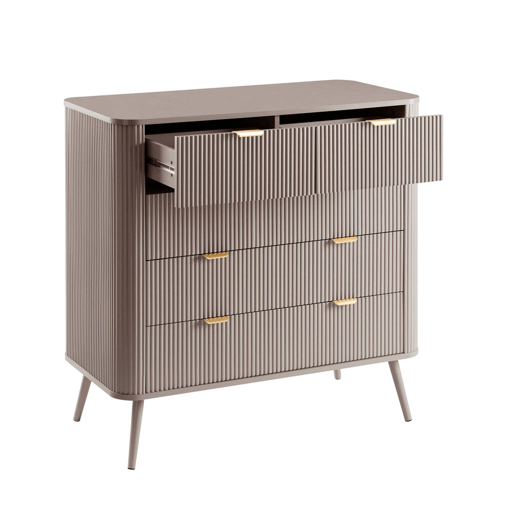 Dusklia - Hattie 5 Drawer Chest - Taupe