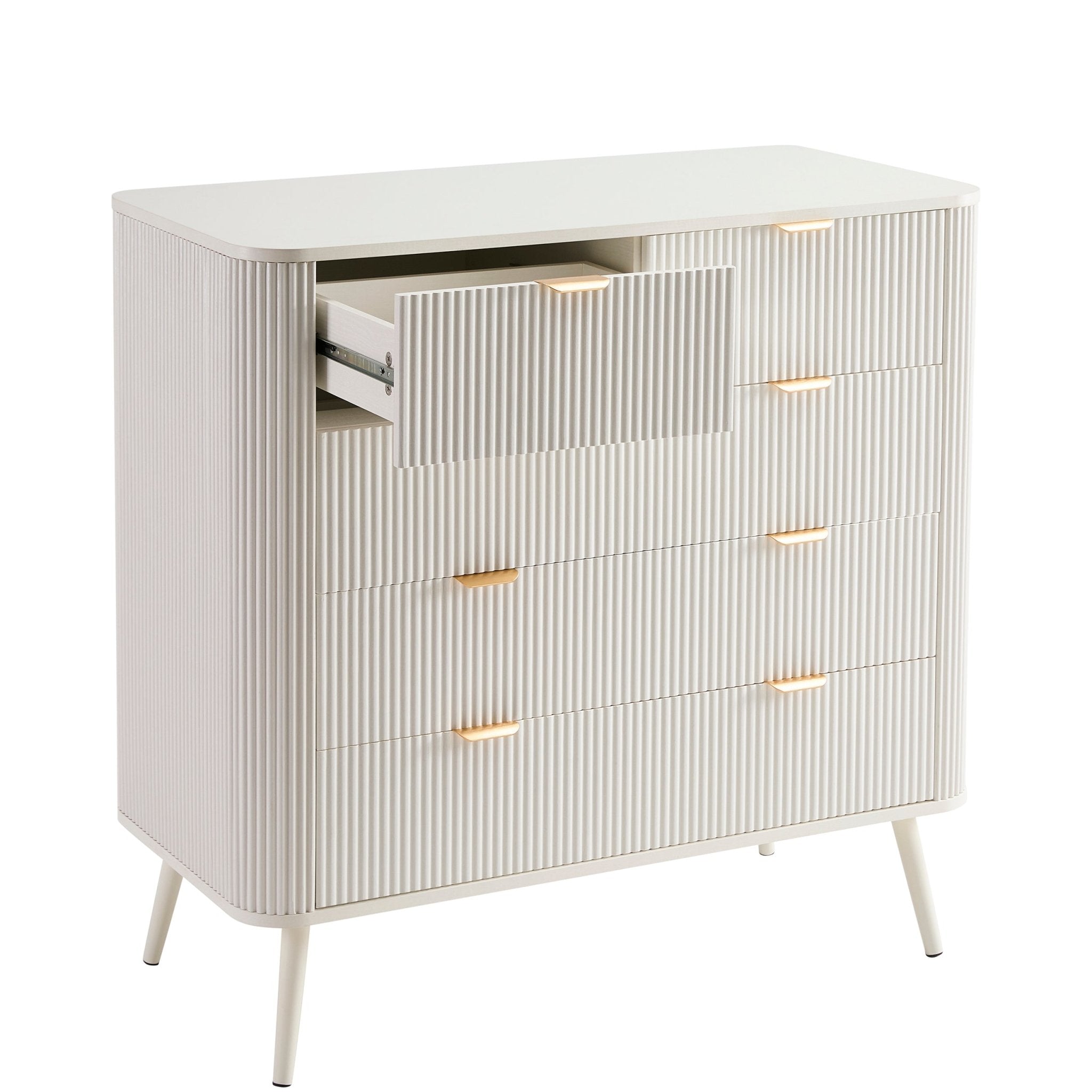 Dusklia - Hattie 5 Drawer Chest - Warm White