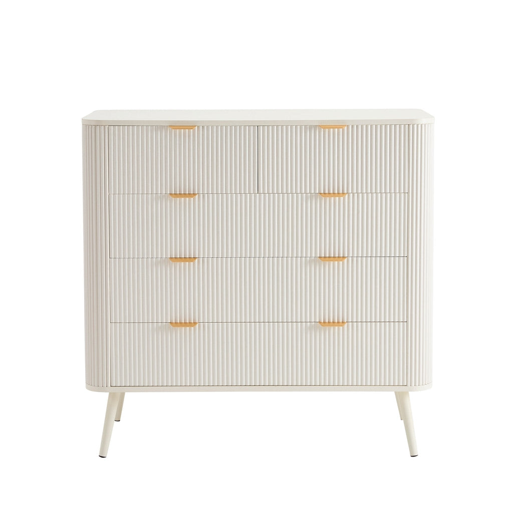Dusklia - Hattie 5 Drawer Chest - Warm White