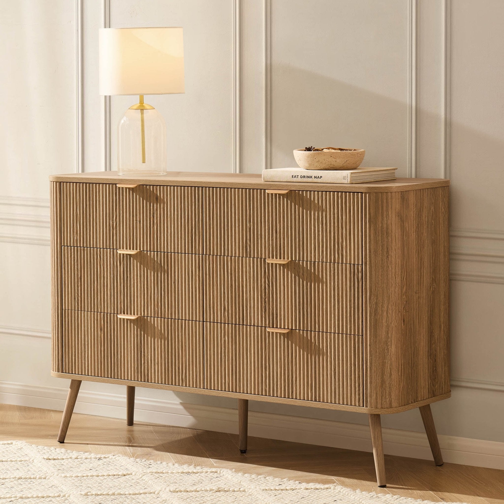 Dusklia - Hattie 6 Drawer Large Chest - Light Wood