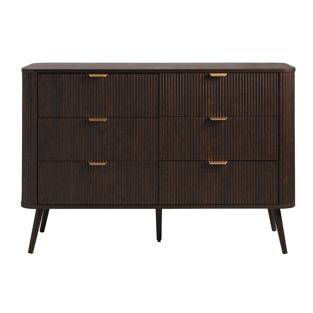 Dusklia - Hattie 6 Drawer Large Chest - Walnut