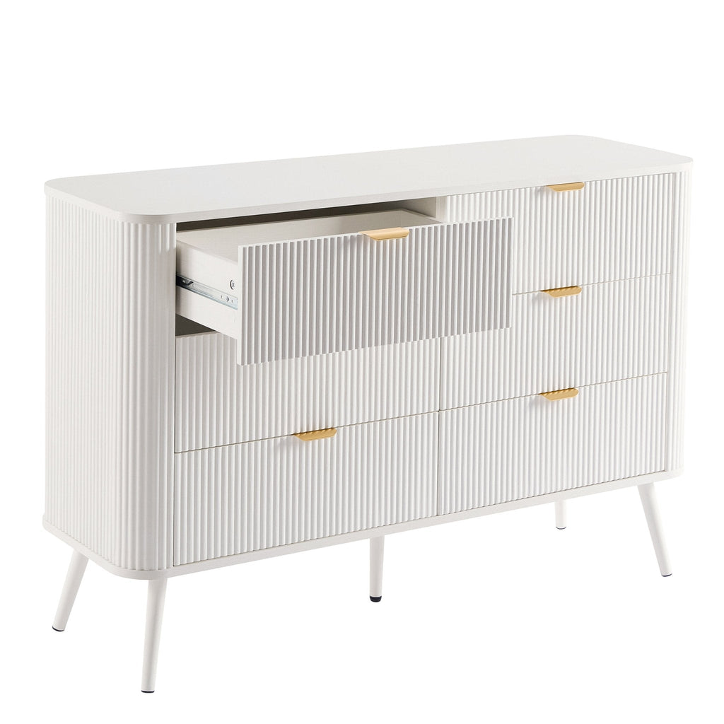 Dusklia - Hattie 6 Drawer Large Chest - Warm White