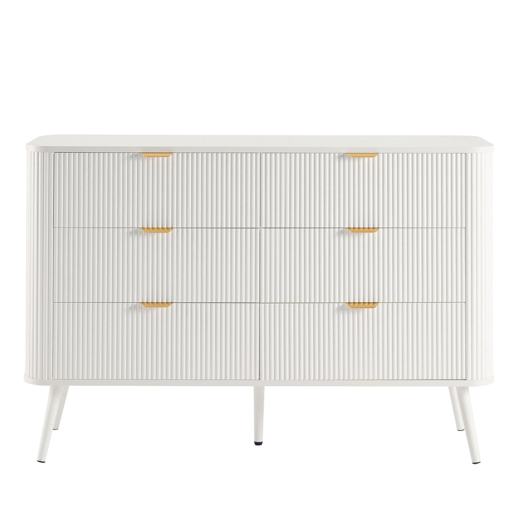 Dusklia - Hattie 6 Drawer Large Chest - Warm White