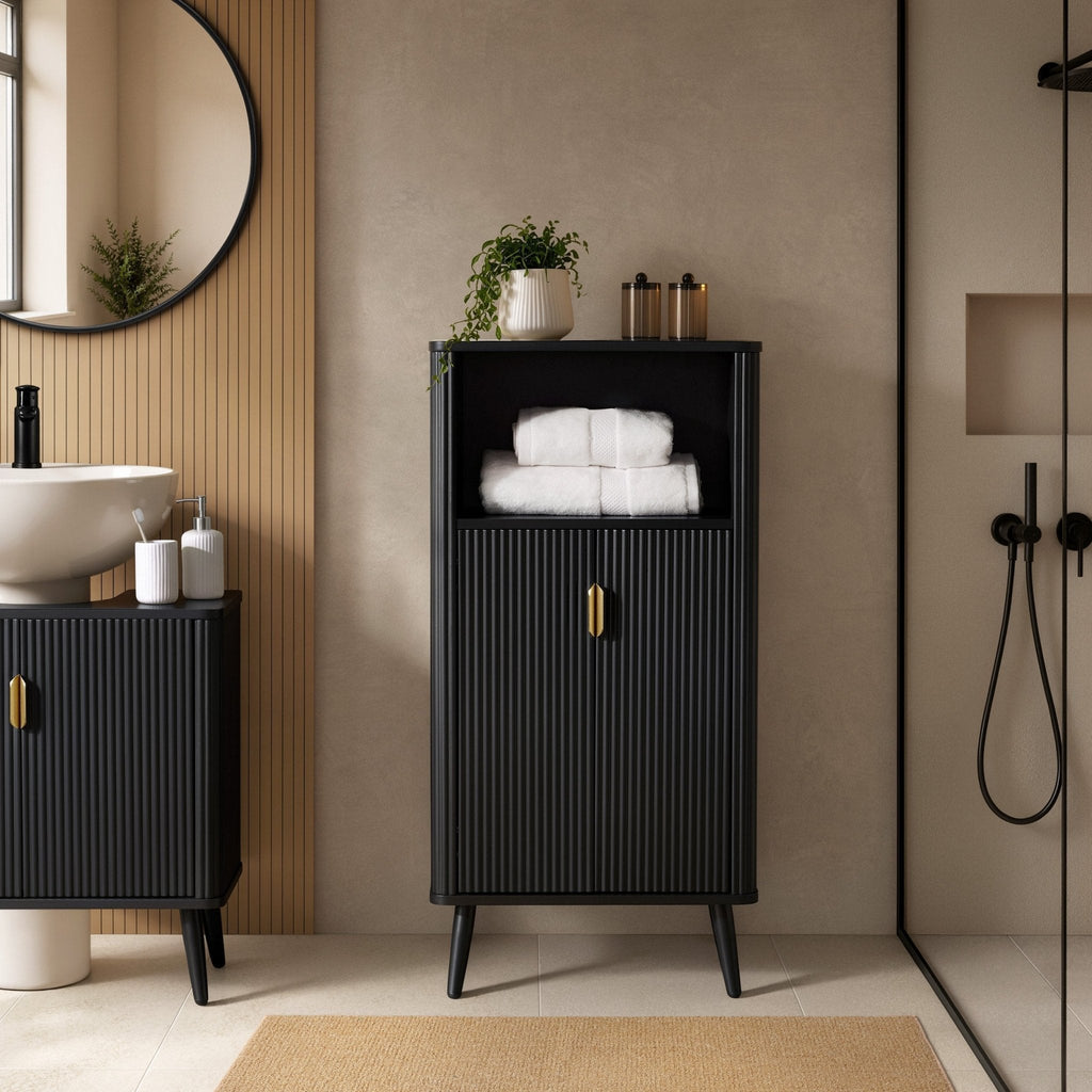 Dusklia - Hattie Bathroom Storage Cabinet - Black