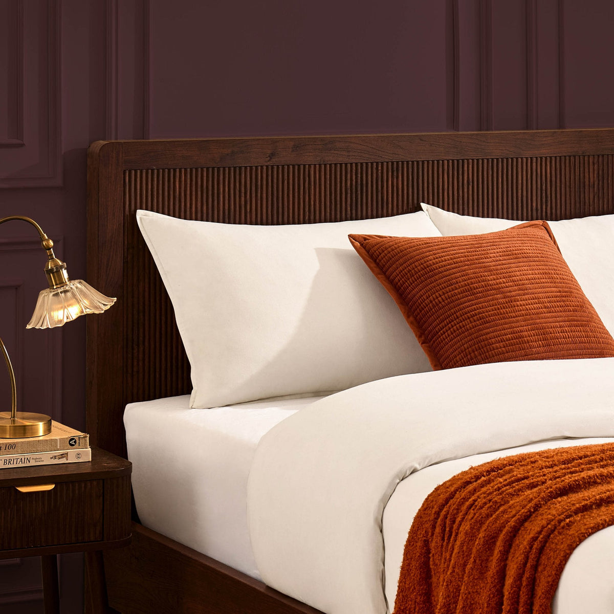 Dusklia - Hattie Bed Frame - Wood Walnut
