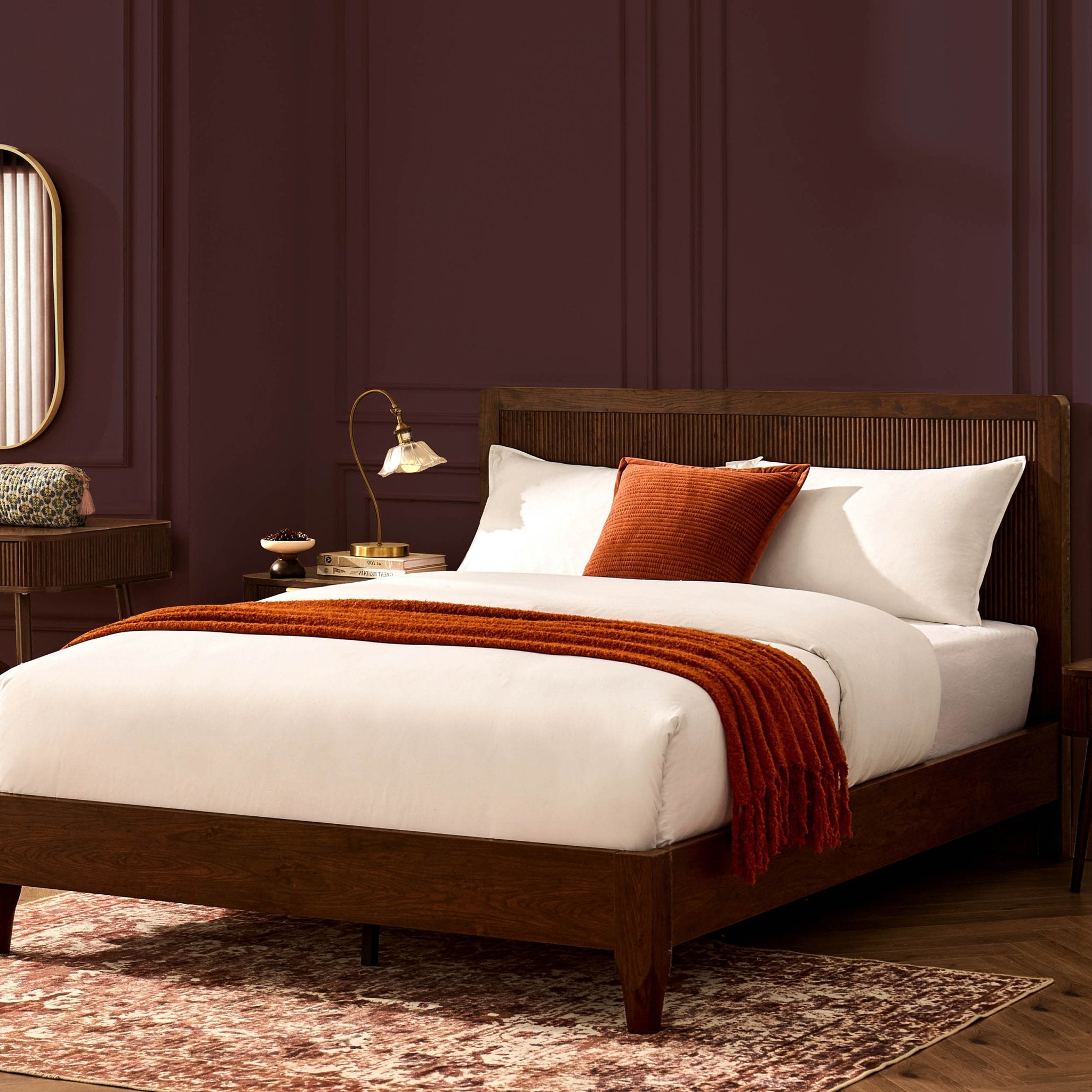 Dusklia - Hattie Bed Frame - Wood Walnut