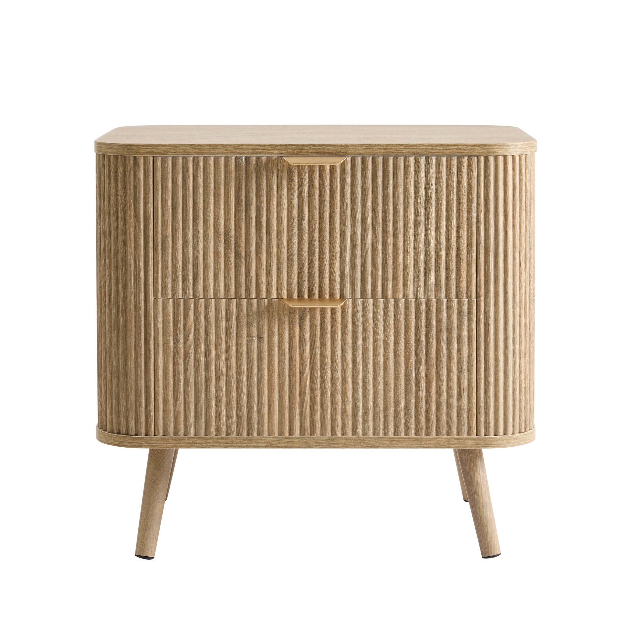 Dusklia - Hattie 2 Drawer Bedside Table - Light Wood