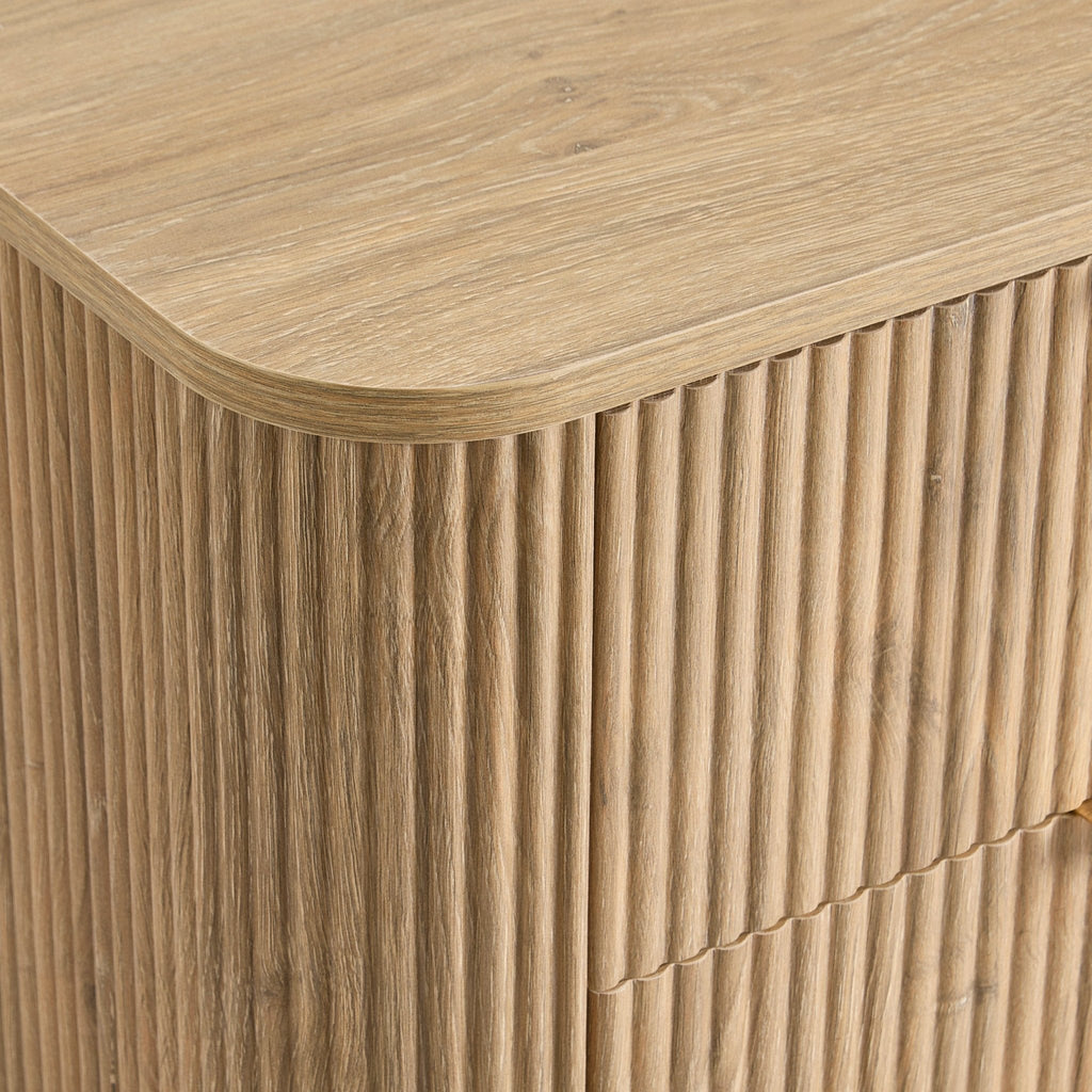 Dusklia - Hattie 2 Drawer Bedside Table - Light Wood