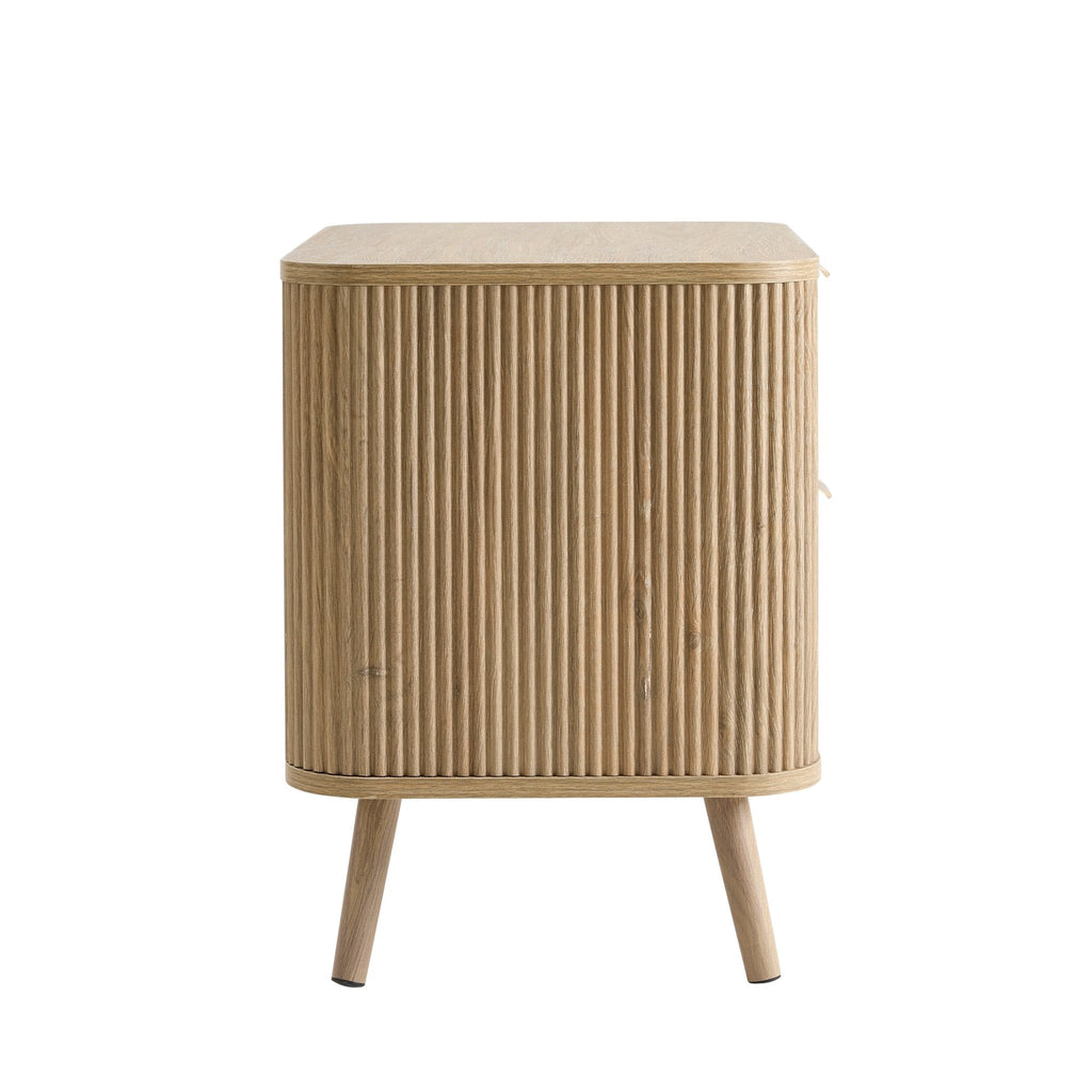 Dusklia - Hattie 2 Drawer Bedside Table - Light Wood