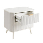 Dusklia - Hattie 2 Drawer Bedside Table - Warm White
