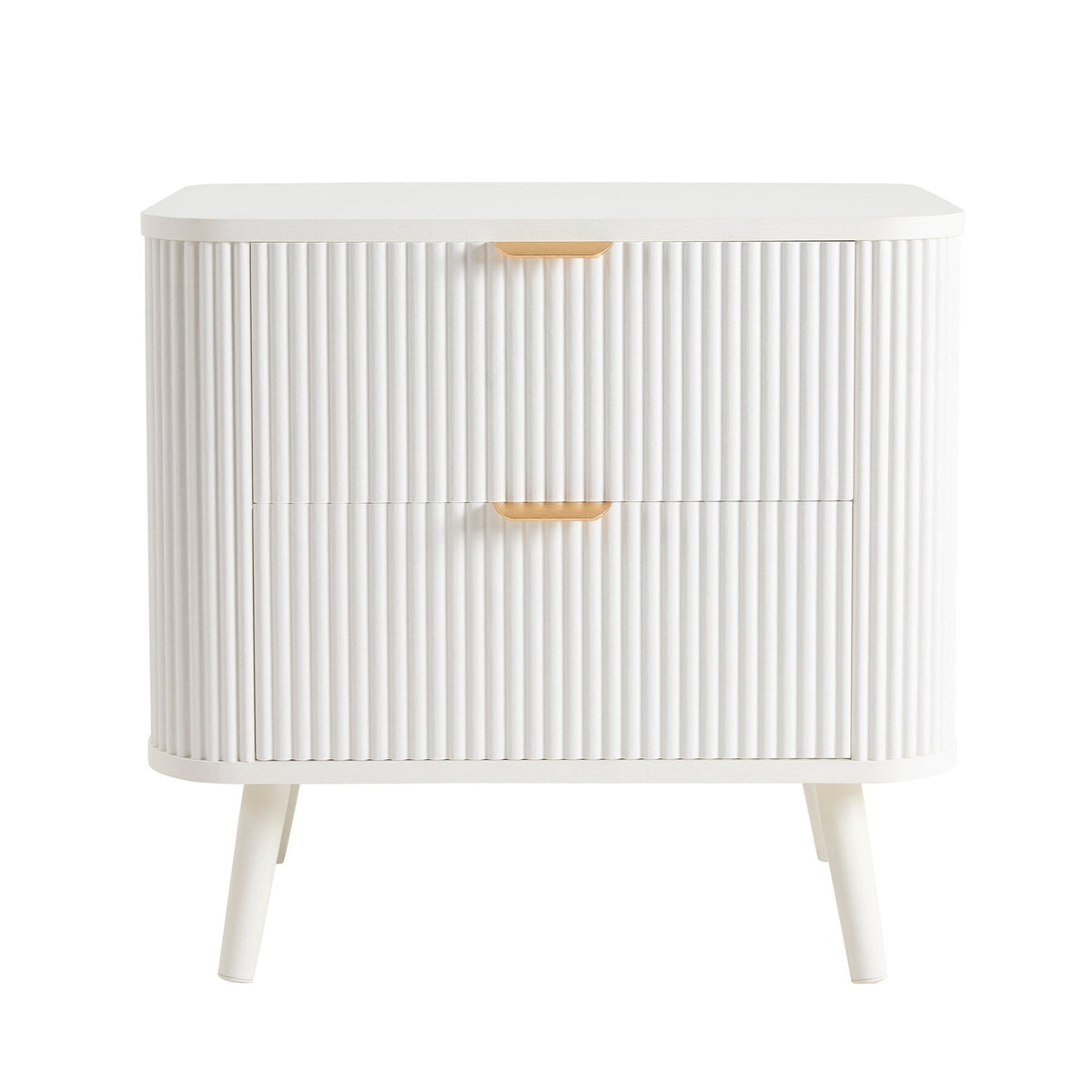 Dusklia - Hattie 2 Drawer Bedside Table - Warm White