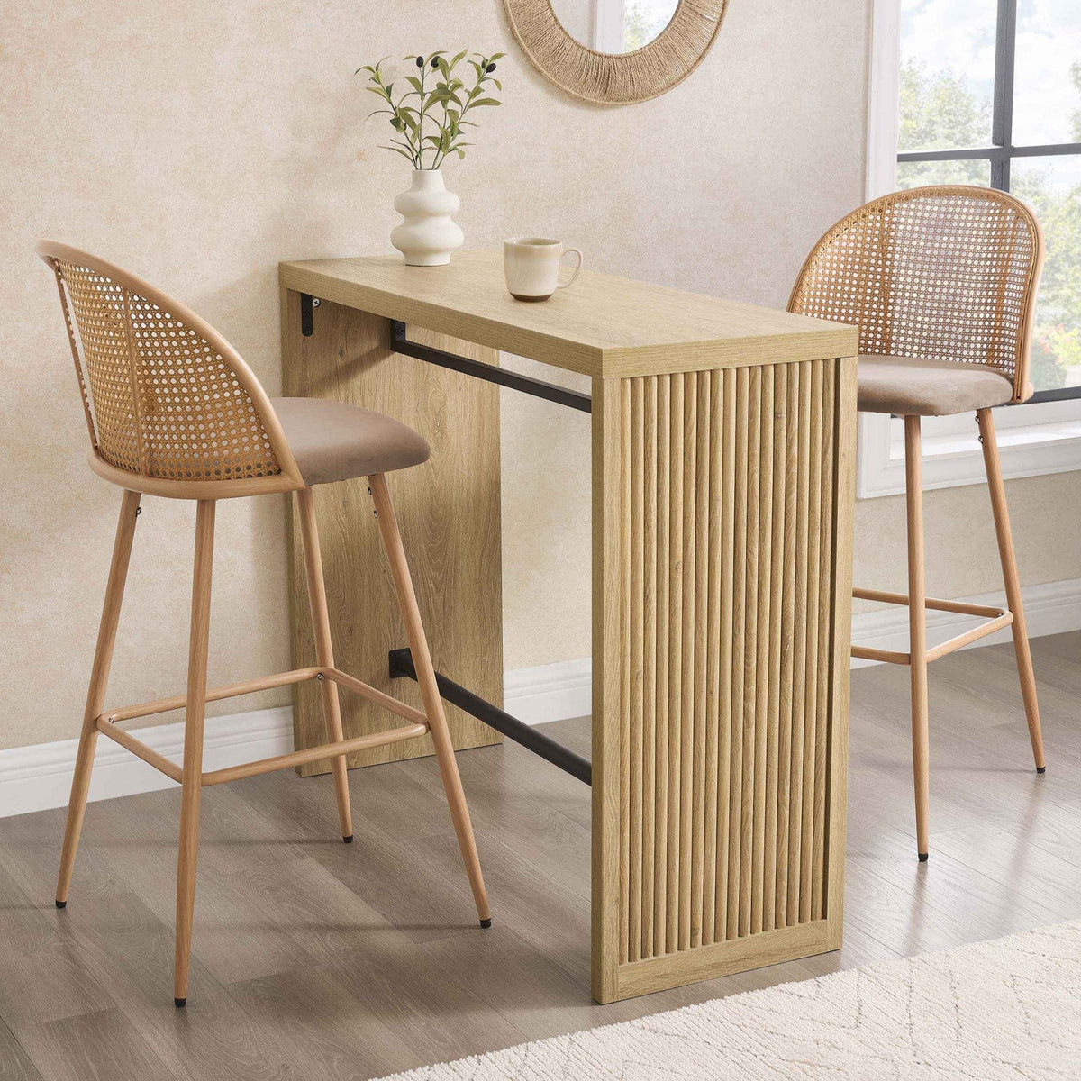 Dusklia - Hattie Breakfast Bar - Light Wood