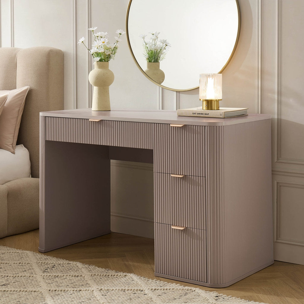 Dusklia - Hattie Large Dressing Table with Drawers - Taupe