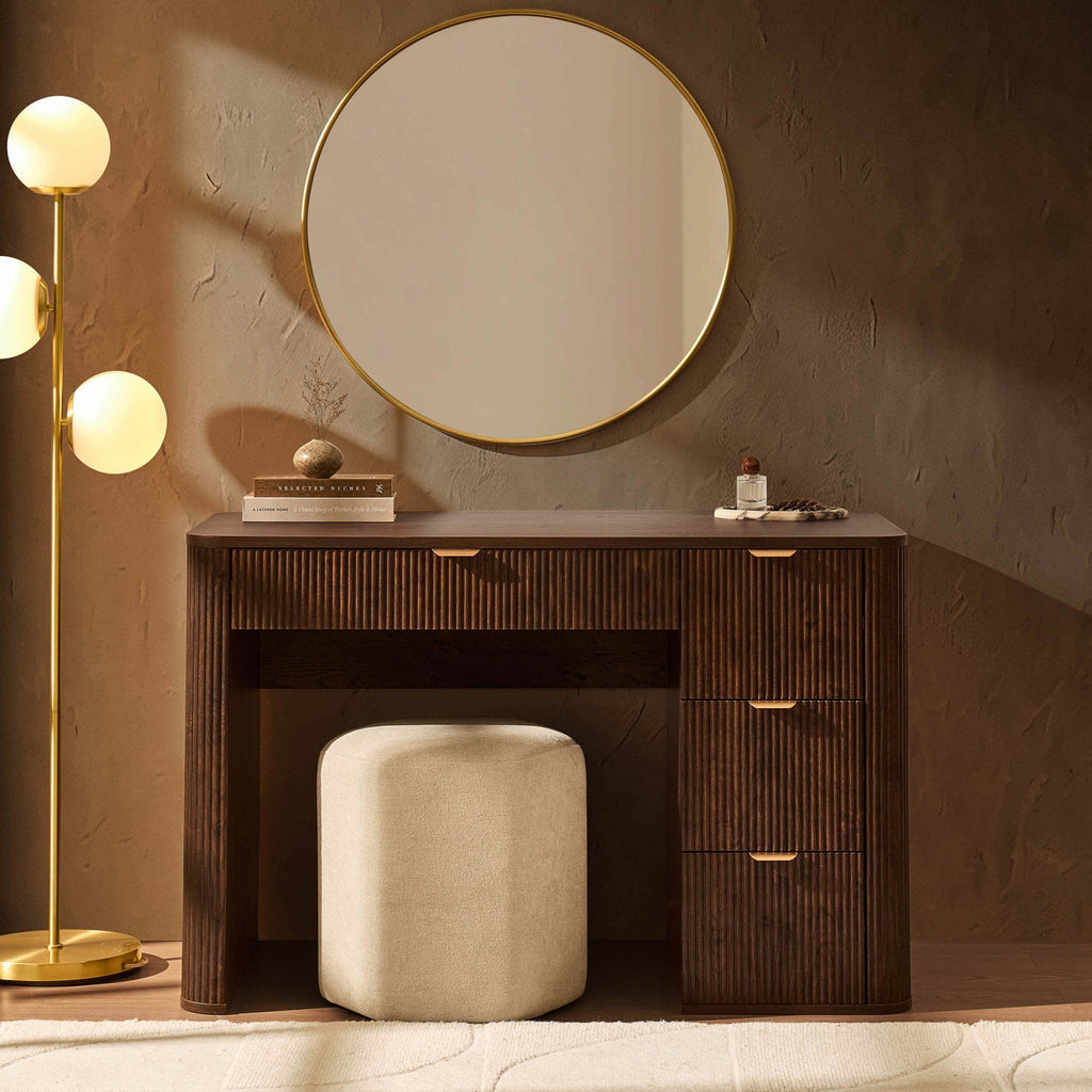 Dusklia - Hattie Large Dressing Table with Drawers - Walnut