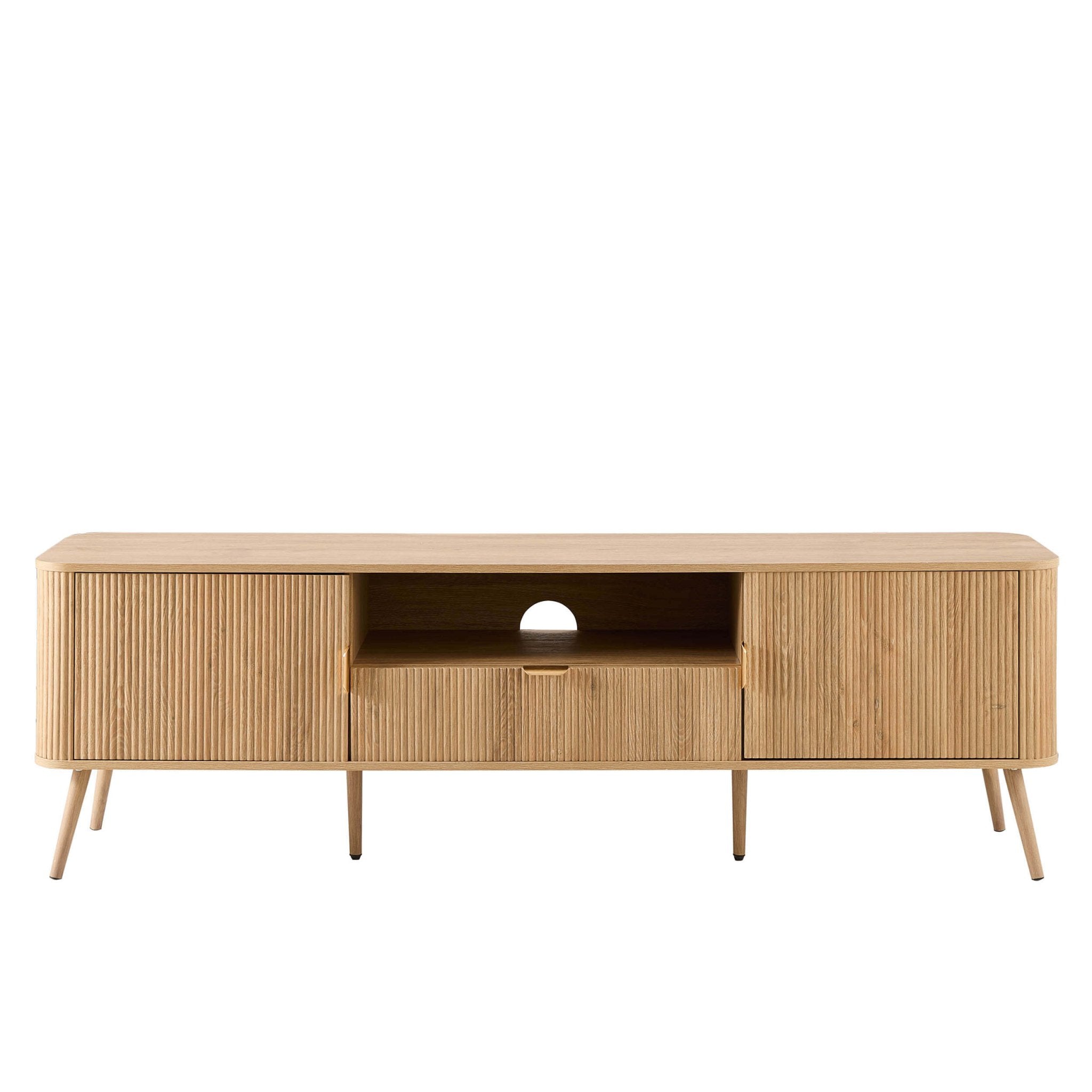 Dusklia - Hattie Large TV Unit for TVs up to 75- Light Wood